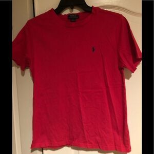Boys Red Polo Crewneck T Shirt